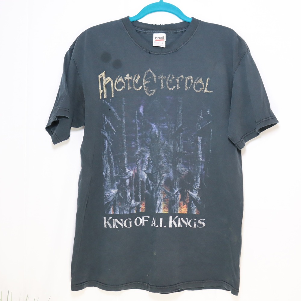 Anvil Hate Eternal‎ Tour Shirt Mens L Black Fair King of All Kings 2003